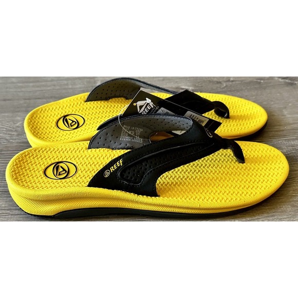 New Reef Flex Flip Flops Sandals, Yellow Grey (Men's Size 10) NEW! - Picture 5 of 7